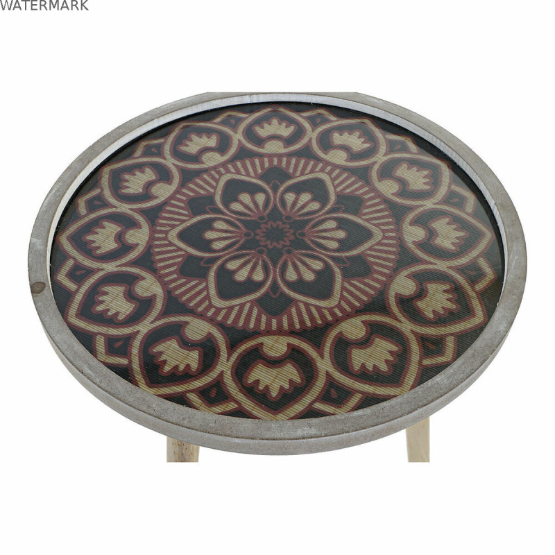 Table d'appoint DKD Home Decor Naturel Noir 40 x 40 x 41 cm Bois MDF
