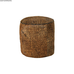 Repose-pied DKD Home Decor 46 x 46 x 50 cm Noir Marron Léopard Colonial