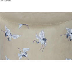Repose-pied DKD Home Decor 32 x 32 x 38 cm Gris Doré Métal Oiseau Oriental Moutarde (2 Unités)