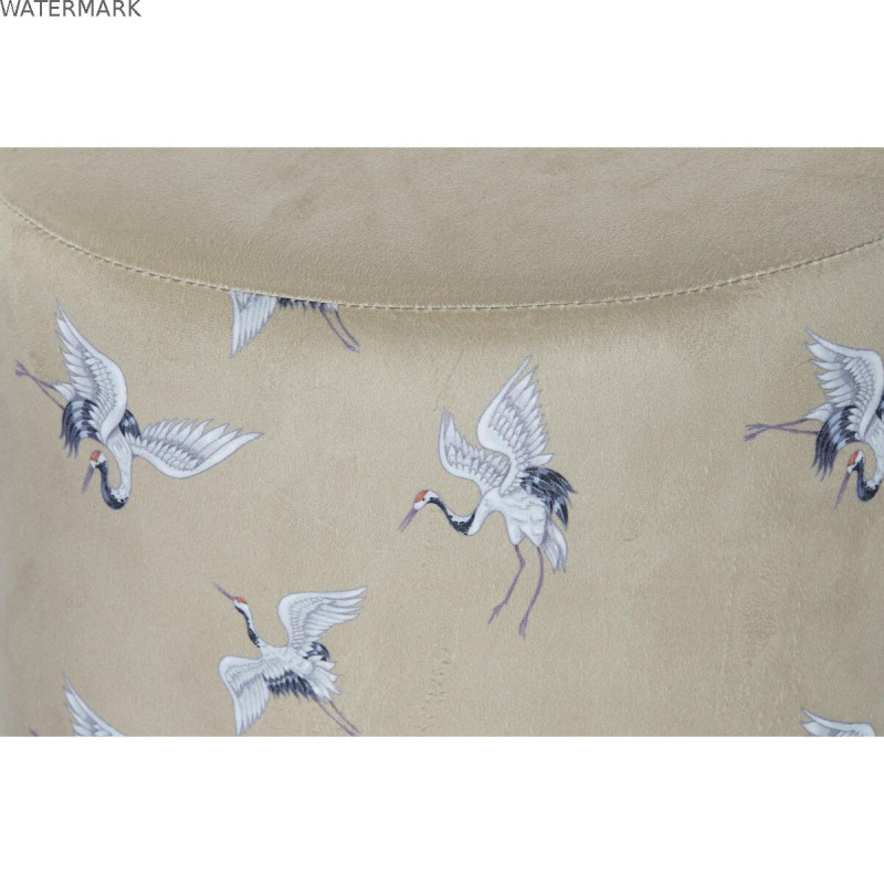 Repose-pied DKD Home Decor 32 x 32 x 38 cm Gris Doré Métal Oiseau Oriental Moutarde (2 Unités)