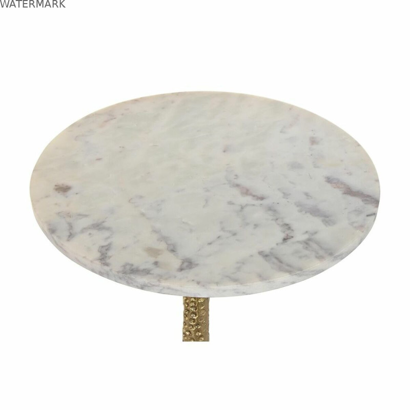 Petite Table d'Appoint DKD Home Decor Blanc Doré 40 x 40 x 61 cm