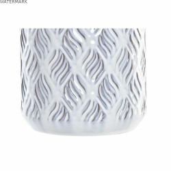 Vase DKD Home Decor Porcelaine Bleu Bicolore 15 x 15 x 46 cm méditerranéen