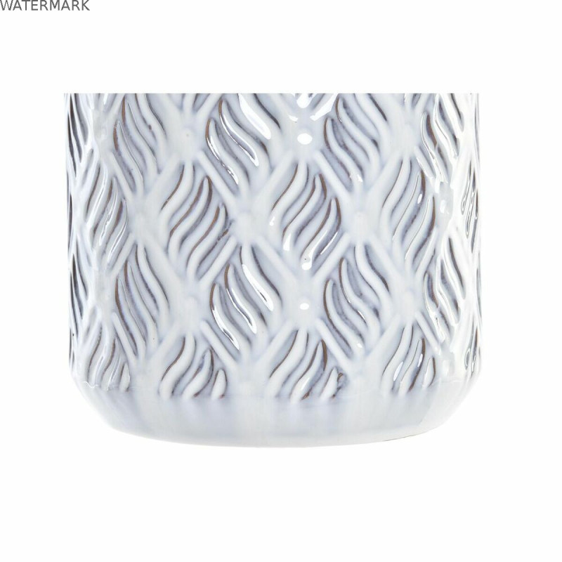 Vase DKD Home Decor Porcelaine Bleu Bicolore 15 x 15 x 46 cm méditerranéen