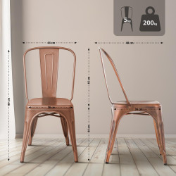 Chaise Benedict en cuivre