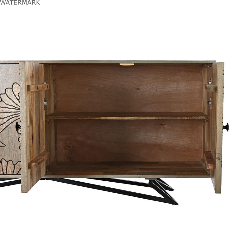 Buffet DKD Home Decor Naturel Gris Métal Bois de manguier (177 x 45 x 74 cm)