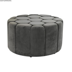 Repose-pied DKD Home Decor Gris 30 % Polyester (85 x 85 x 48 cm)