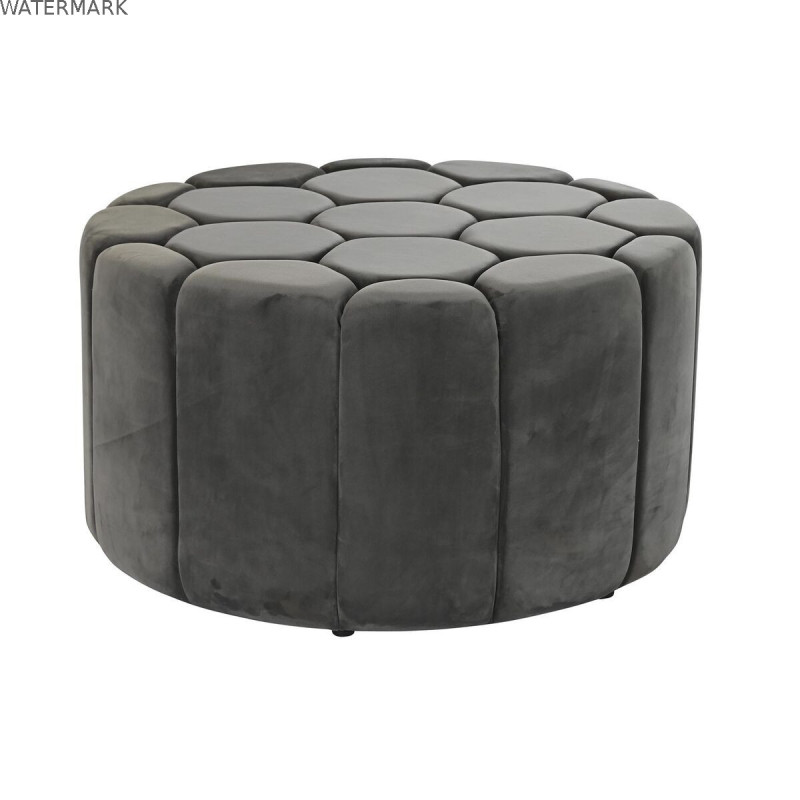 Repose-pied DKD Home Decor Gris 30 % Polyester (85 x 85 x 48 cm)