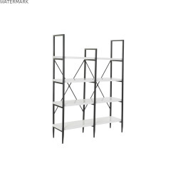 Étagère DKD Home Decor Noir Métal Blanc 4 Etagères Bois MDF (110 x 30 x 150 cm)
