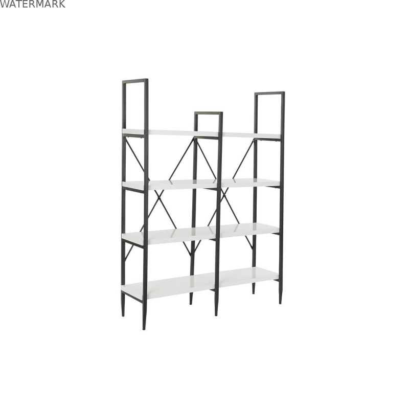 Étagère DKD Home Decor Noir Métal Blanc 4 Etagères Bois MDF (110 x 30 x 150 cm)