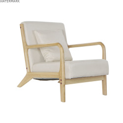 Fauteuil DKD Home Decor Beige Polyester Bois MDF (65 x 77 x 73 cm)