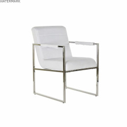 Chaise DKD Home Decor Polyester Acier Blanc (56 x 68 x 92 cm)