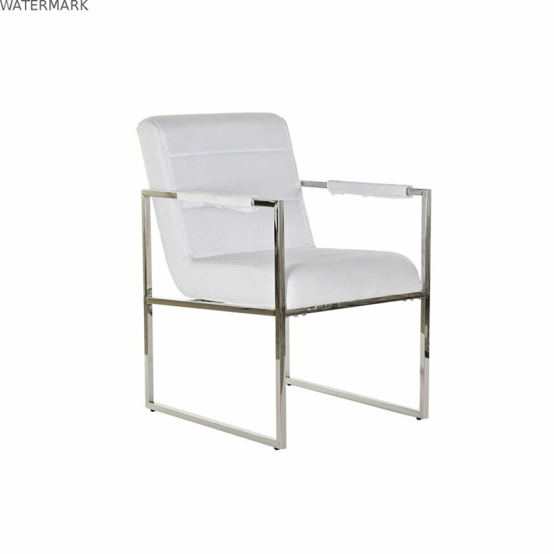 Chaise DKD Home Decor Polyester Acier Blanc (56 x 68 x 92 cm)