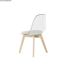 Chaise de Salle à Manger DKD Home Decor Blanc Transparent Naturel Bois Polycarbonate 54 x 47 x 81 cm