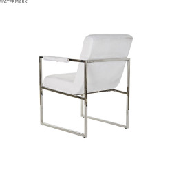 Chaise DKD Home Decor Polyester Acier Blanc (56 x 68 x 92 cm)