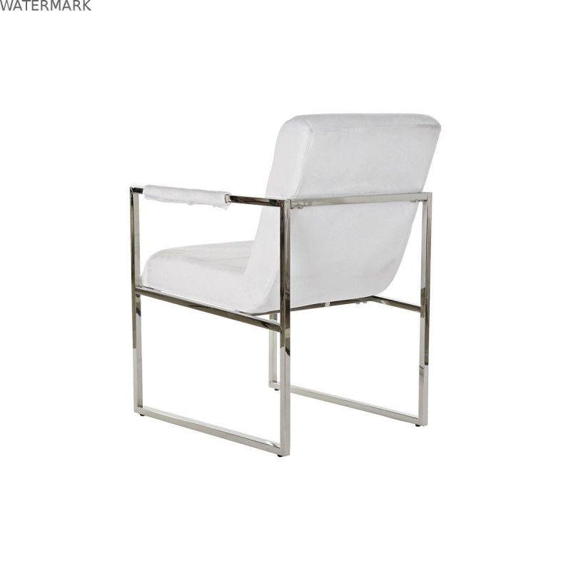 Chaise DKD Home Decor Polyester Acier Blanc (56 x 68 x 92 cm)