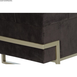 Banquette DKD Home Decor   Doré Métal Marron Velours (120 x 42 x 48 cm)