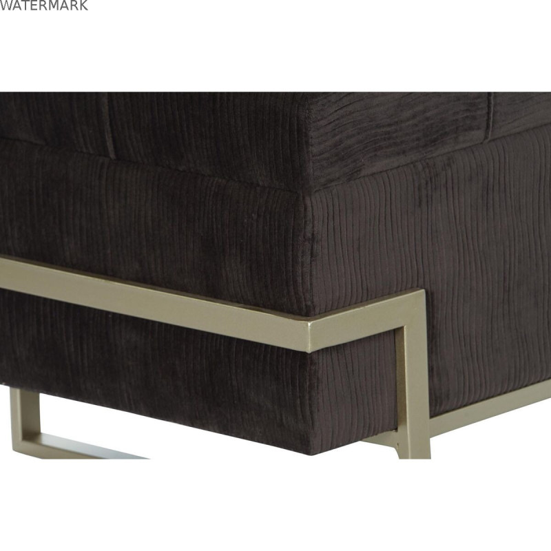 Banquette DKD Home Decor   Doré Métal Marron Velours (120 x 42 x 48 cm)