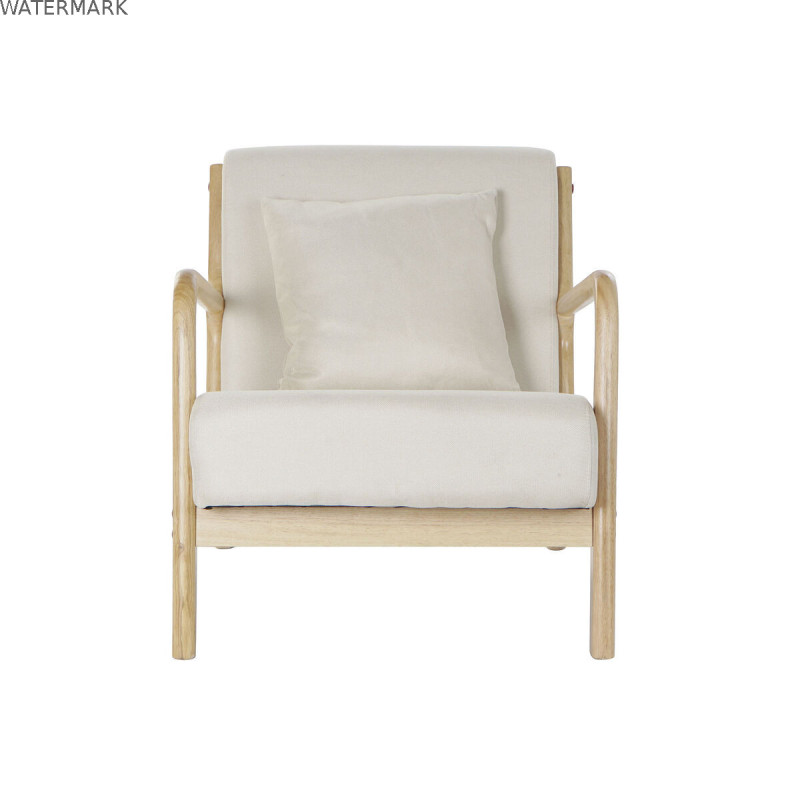 Fauteuil DKD Home Decor Beige Polyester Bois MDF (65 x 77 x 73 cm)
