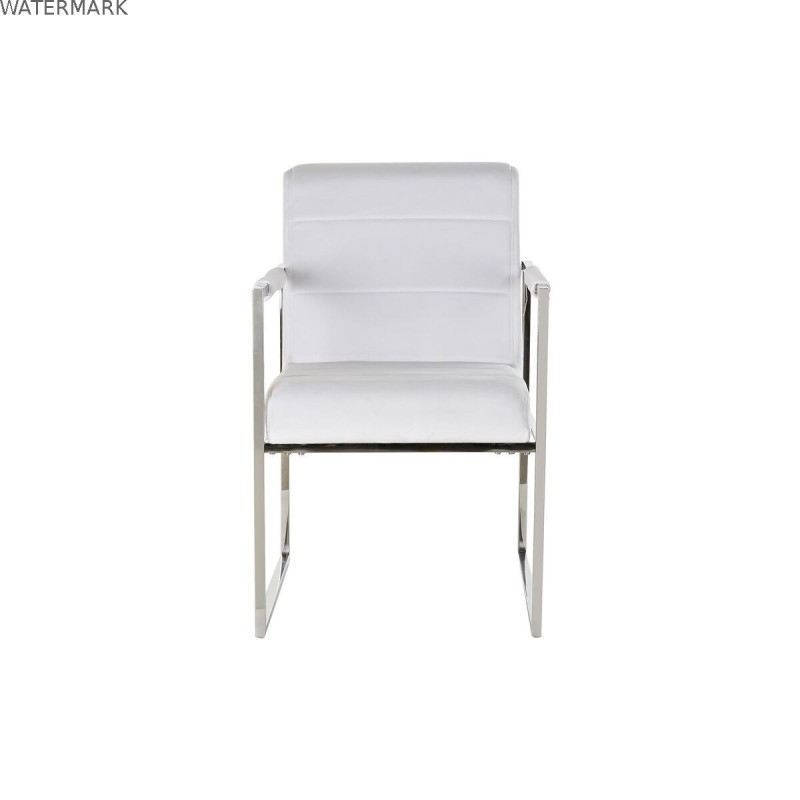 Chaise DKD Home Decor Polyester Acier Blanc (56 x 68 x 92 cm)