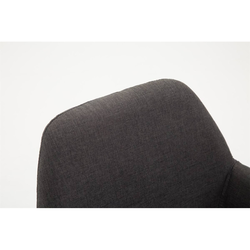 Set De 2 Taburetes Braga En Tela Gris oscuro,Negro