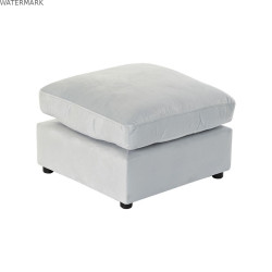 Repose-pied DKD Home Decor Bois Polyester Celeste Moderne (55 x 55 x 35 cm)