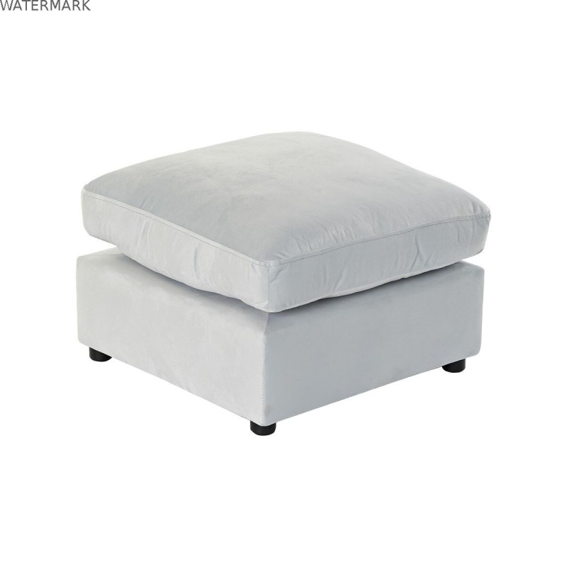 Repose-pied DKD Home Decor Bois Polyester Celeste Moderne (55 x 55 x 35 cm)