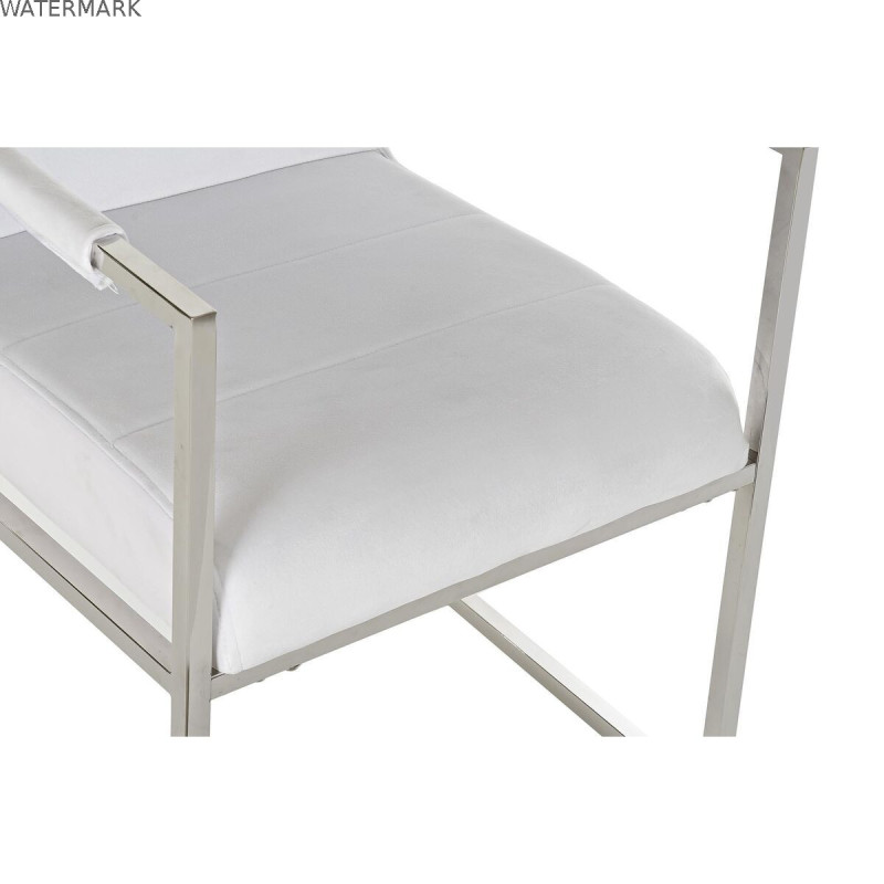 Chaise DKD Home Decor Polyester Acier Blanc (56 x 68 x 92 cm)