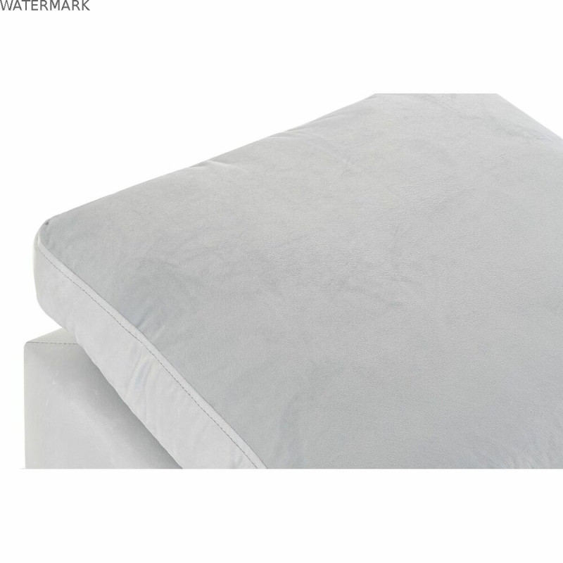 Repose-pied DKD Home Decor Bois Polyester Celeste Moderne (55 x 55 x 35 cm)