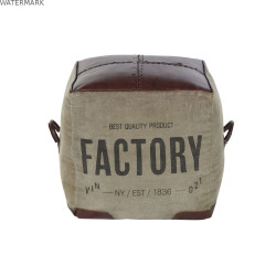 Repose-pied DKD Home Decor 46 x 40 x 40 cm Beige Marron Vintage
