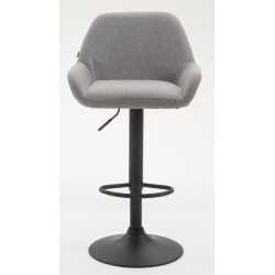 Lot de 2 tabourets de bar Braga tissu noir gris