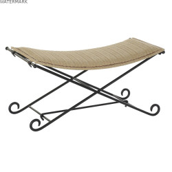 Banquette DKD Home Decor   Noir Métal Marron Clair Rotin (94 x 49 x 44 cm)