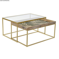 Table Basse DKD Home Decor Doré Naturel 90 x 60 x 45 cm