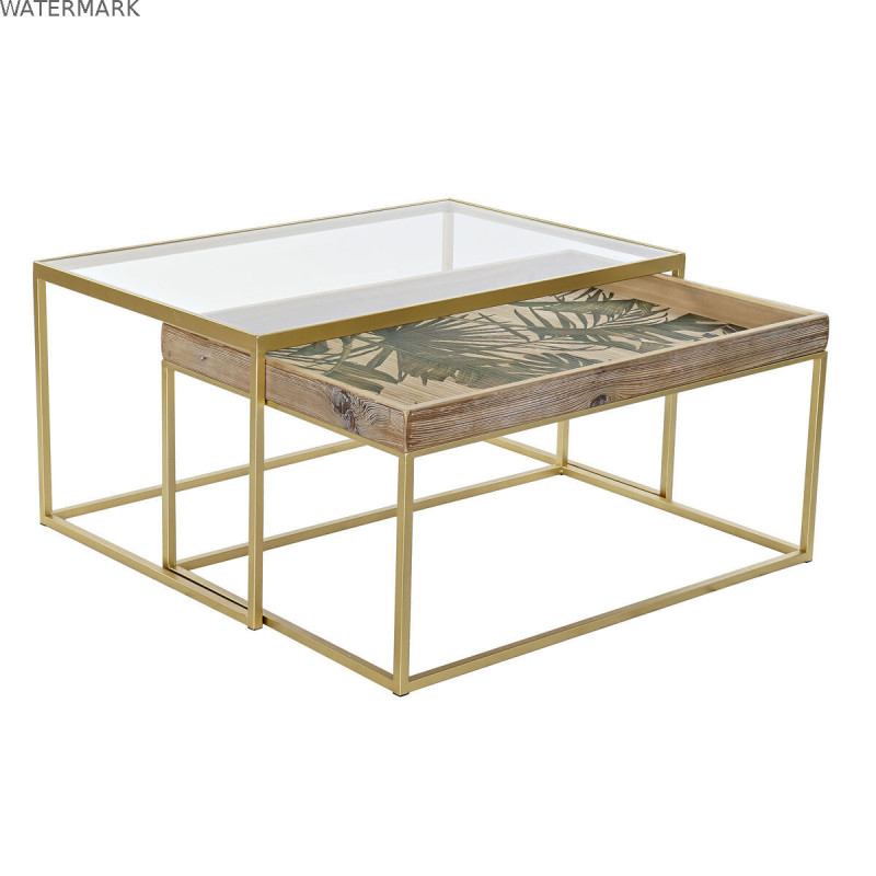 Table Basse DKD Home Decor Doré Naturel 90 x 60 x 45 cm