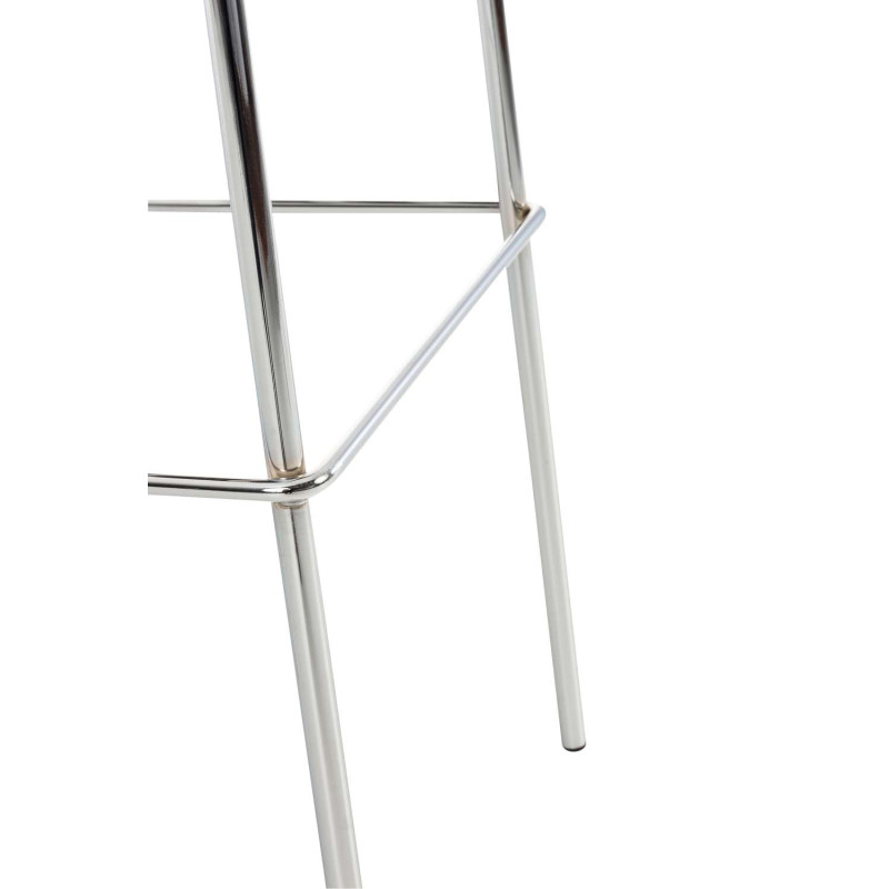 Tabouret de bar Hoover tissu 4 pieds structure chrome crème