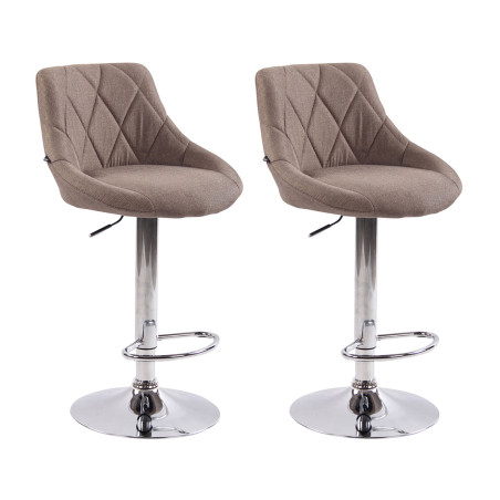 Lot de 2 tabourets de bar Lazio tissu C taupe