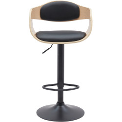 Tabouret de bar Kingston B en similicuir naturel/noir