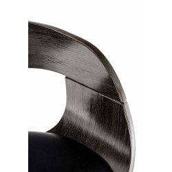 Ensemble de 2 tabourets de bar Kingston C en similicuir noir/gris