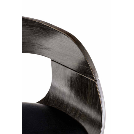 Ensemble de 2 tabourets de bar Kingston C en similicuir noir/gris