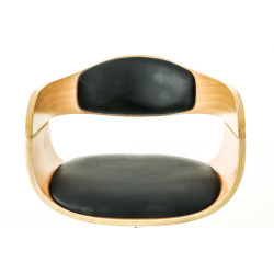 Lot de 2 tabourets de bar Kingston C en cuir synthétique naturel/noir