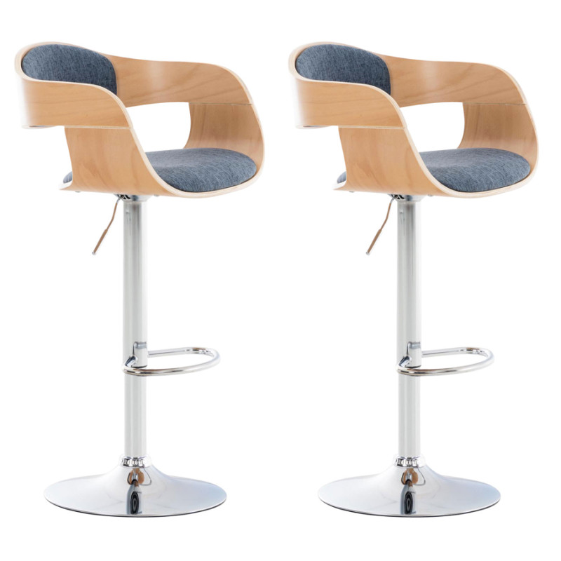 Lot de 2 tabourets de bar en tissu Kingston C