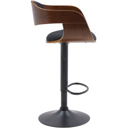 Tabouret de bar Kingston B en tissu noyer/noir