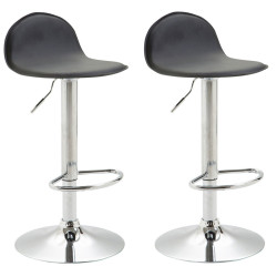 Lot de 2 tabourets de bar Lana V2 chrome noir