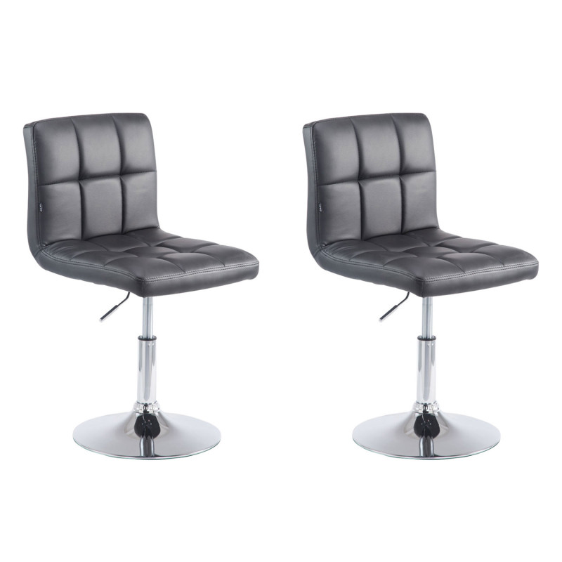 Lot de 2 chaises longues Palma V2 simili cuir noir