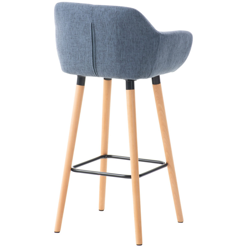 Tabouret de bar en tissu Grant bleu