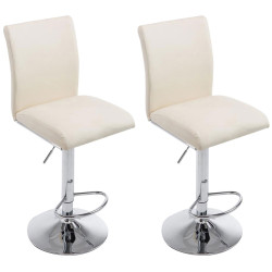 Set 2 Sgabelli Colonia in similpelle crema