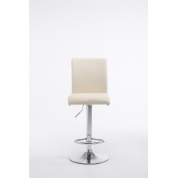 Ensemble de 2 tabourets de bar Cologne, similicuir, chrome crème