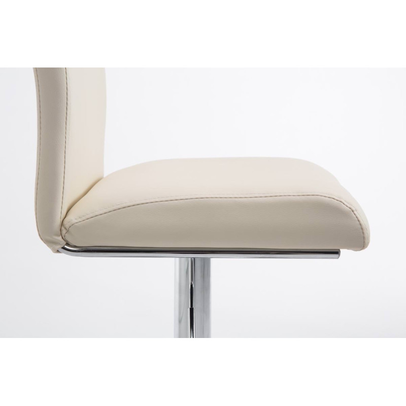 Ensemble de 2 tabourets de bar Cologne, similicuir, chrome crème