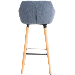 Tabouret de bar en tissu Grant bleu