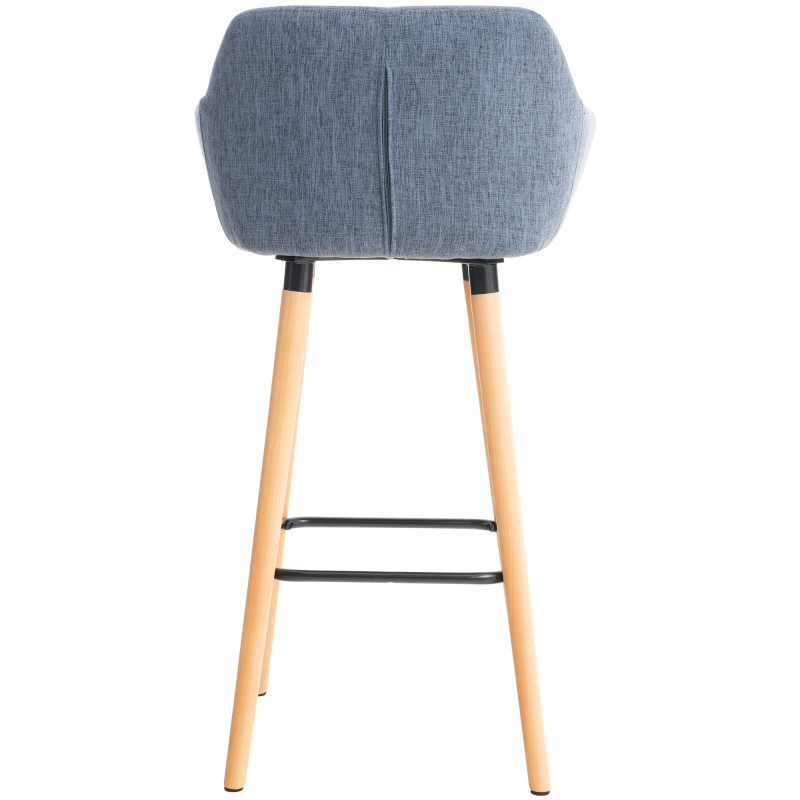Tabouret de bar en tissu Grant bleu
