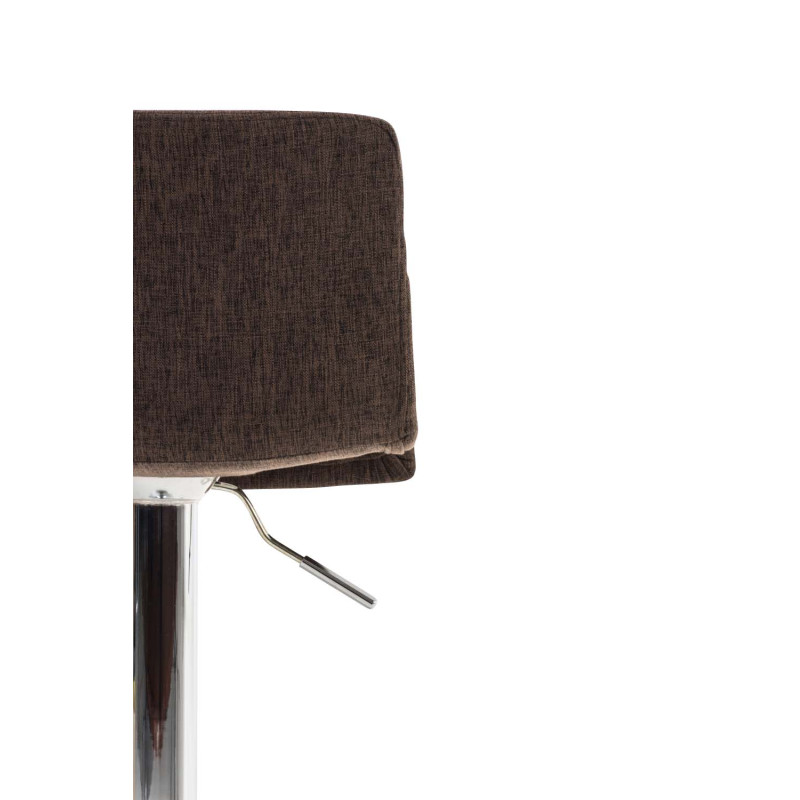 Lot de 2 tabourets de bar Hoover en tissu marron chromé